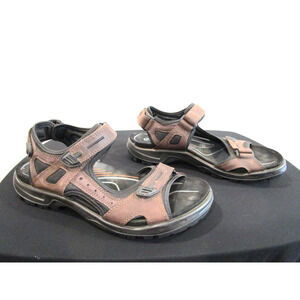 ECCO Yucatan Brown Leather Hiking Sport Sandals Men 47 EU/13 US